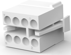 Plug housing, 8 pole, pitch 4.95 mm, straight, natural, 1-480283-0