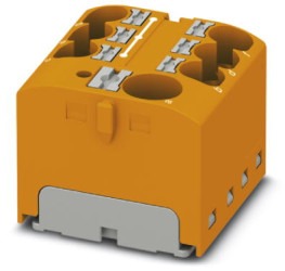 Distribution block, push-in connection, 0.2-6.0 mm², 7 pole, 32 A, 6 kV, orange, 3273874