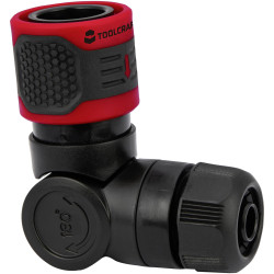 Toolcraft 2302358 Angled Hose Connector with Manual Valve 16cm Red/Black