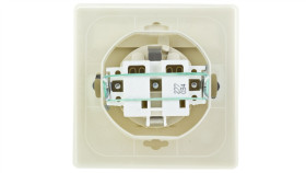 Akcent Gniazdo Bryzgoszczelne Z/U Schuko Ip44 Klapka Przezroczysta Beżowe...