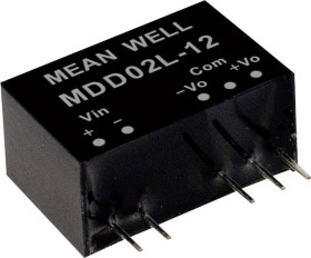MEAN WELL MDD02N-05 Moduł przetwornicy DC/DC MDD02N-05, 2 W, 200 mA, 1 szt.