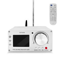 TEF6686 Odbiornik cyfrowy radiowy pełnozakresowy, wykonany z aluminium, FM LW MW SW DSP SDR, przenośny, ekran 2,8 cala, wbudowan
