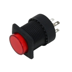 16mm Illuminated Pushbutton - Red Latching On/Off Switch