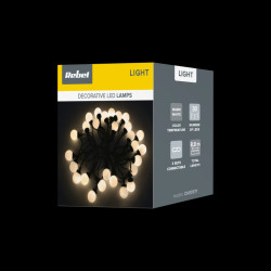 Lampki choinkowe 30szt LED białe ciepłe girlanda zewnętrzna na 230V- kule / ZAR0571