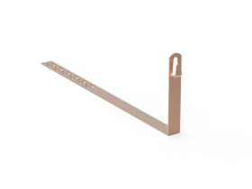 Uchwyt pod dachówkę L-450mm H-150mm miedziany z zaczepami 10.4/Z CU /91002603/