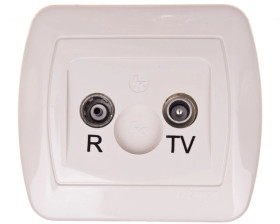 Simon Akord Gniazdo antenowe R/TV przelotowe beżowe AA10/12