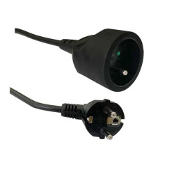 Przedłużacz 3m, 1 gniazdo, czarny, 10A, 3G1