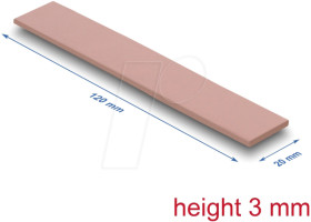 18484 Heat conduction pad, 3.0 W/mk, 120 x 20 x 3.0 mm, Silicone-free