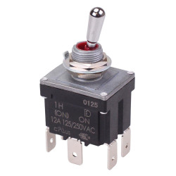 On-(On) Momentary Sealed 12mm Toggle Switch DPDT 12A IP68