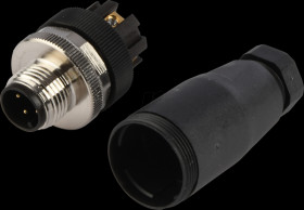 T4111001041-000 M12 plug, 4-pin, straight, can be freely assembled