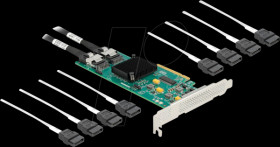 90061 8 port SATA PCI Express x8 Card with Connection Cable