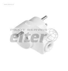 Wtyczka sieciowa kątowa z gniazdem i uziemieniem