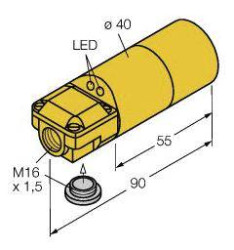 Turck Czujnik indukcyjny nie podtynkowy PNP, Przełącznik NI20-K40SR-VP4X2