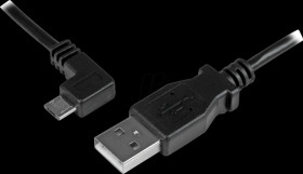 USBAUB1MLA Data and charging cable, USB-A &gt; micro-B, 1 m, angled, black