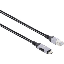 Manhattan 394826 USB cable 3.2 1st Gen RJ45 USB-C plug 200cm Black/silver