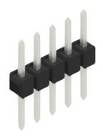 Pin header, 5 pole, pitch 2.54 mm, straight, black, 10046229