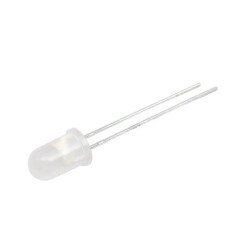 Dioda LED migająca 5 mm biała 100 mcd kąt 60° 3–4,5 V do sygnalizacji i układów elektronicznych