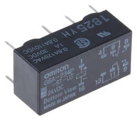 Przekaźnik sygnału, 24V dc, DPDT, 4-polowy, montaż PCB, Omron Cradle N