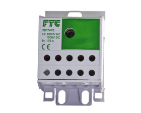 PDB zacisk 175A(Cu) 120A(Al) wew 1x16-70mm2 zewn 10x2,5-16mm zielony AUX38074PE