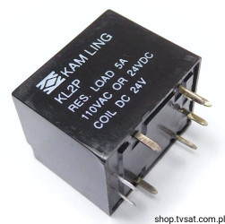 KL2P-DC24V Relay 24VDC 5A RI=1130R 2_Form_C THT KAM LING