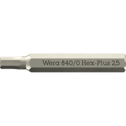 Wera 05058112001 840/0 Hex-Plus Micro Bits Hex Socket Screws 2.5 x 30mm 4mm Hex