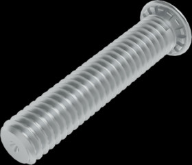 Press-in threaded bolt, M6, Ø 8.2 mm, 10 mm, steel, galvanized, 004.62.641
