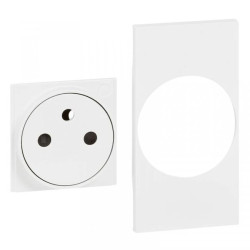 LIVING NOW plakietka gniazdo 2P+Zpłas biały 2m KW55F