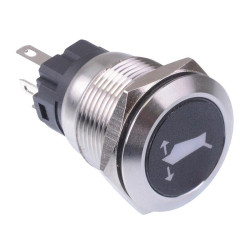Flap' Blue LED Latching 19mm Vandal Push Button Switch SPDT 12V