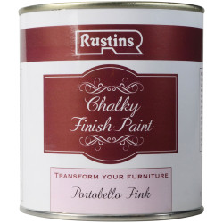 Rustins CHAPP500 Chalky Finish Paint Portobello Pink 500ml