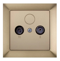 PREMIUM Gniazdo antenowe RTV końcowe 6db piaskowy metalizowany GAP-Pr/K