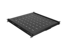 Wysuwana półka do szaf rack 19 500mm czarna lanberg (1u/445x500mm udźwig do 35kg, montaż 4 punktowy) AK-1021-B