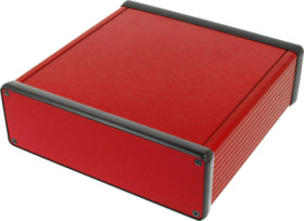 Aluminum enclosure, (L x W x H) 160 x 165 x 52 mm, red, IP54, 1455T1601RD