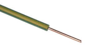 Przewód montażowy 1mm2 Zielony/Żółty RS PRO PVC 17 AWG 600 V dł. 100m 1/1,13 mm +70°C BS 6231