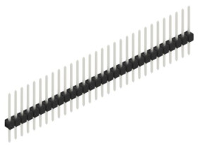 Pin header, 30 pole, pitch 2.54 mm, straight, black, 10046534