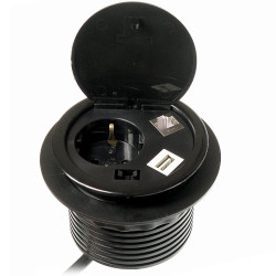 Listwa zasilająca 1GN+1RJ45+1USB biurkowa