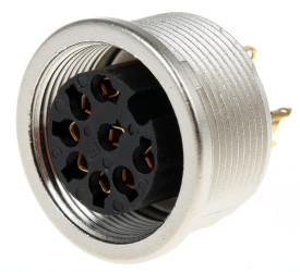 Gniazdo Din 8 -pinowe Żeński Montaż na panelu M16 60 V AC