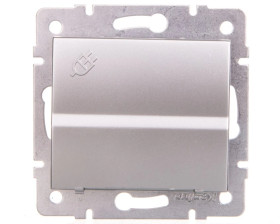 LOGI Gniazdo hermetyczne z klapką 2P+Z IP44 Schuko śrubowe 16A 250V Srebrny 25205