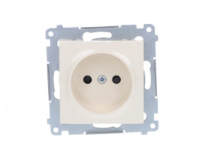 Simon 54 Gniazdo pojedyncze b/u 16A IP20 z przesłoną torów kremowe DG1Z.01/41