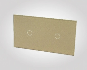 TouchMe Duży panel szklany, 2 x łącznik pojedynczy, złoty TM701701G