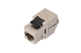 10G keystone Solarix CAT6A STP RJ45 czarny samozaciskowy SXKJ-10G-STP-BK-SA