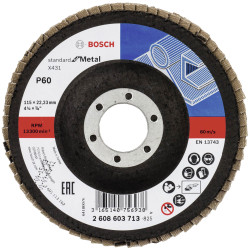 Bosch 2608603713 X431 Flap Disc 115mm Durable Metal Finishing Tool