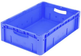 Pojemnik na sztaplowania,34 l Hxdł. X szer. 170x600x400mm, PP, ściany/podłoga, niebieski