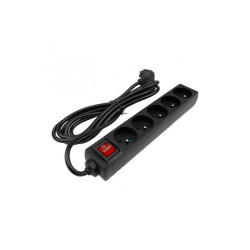 Przedłużacz z wyłącznikiem 5 gniazd z/u 3m 3x1,5mm² ­czarny M20581 Eco Light