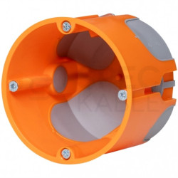 Puszka instalacyjna podtynkowa typu HW fi: 68x62 dwukomponentowa wiatroszczelna IP30 pomarańczowa 7360045 F-TRONIC