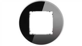Icon Ramka Uniwersalna Pojedyncza Okrągła - Efekt Szkła (Ramka: Czarna Spód:...