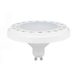 Żarówka MONDO ES111 LED gu10 18W W/WW 230V AR111 ciepła biała obudowa biała aluminium