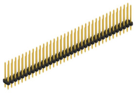 Pin header, 72 pole, pitch 2 mm, straight, black, 10062603