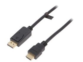 CV0126 Kabel DisplayPort 1.2 DisplayPort wtyk,HDMI wtyk 1m czarny