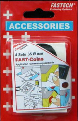 FASTECH® 683-330 Rzep okrągły do przyklejania na gorąco element z pętelkami i haczykami (Ø) 35 mm czarny 4 par(a)