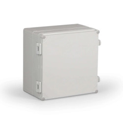 Obudowa naścienna Cubo W 300x300x185mm z zawiasami i zatrzaskami pokrywa szara IP67 PC WPCP303018G